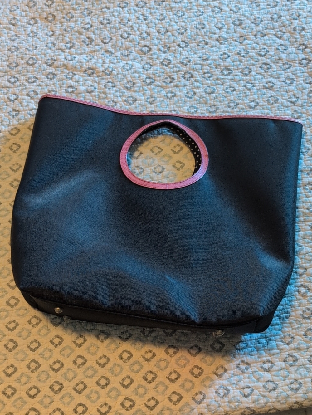 Kate Spade Black Tote Bag with Pink Trim